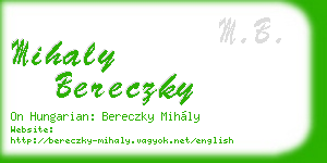 mihaly bereczky business card
